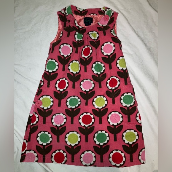 Mini Boden Other - Boden mini Boden kids girls dress cotton flower corduroy sz 7 8 m preppy school